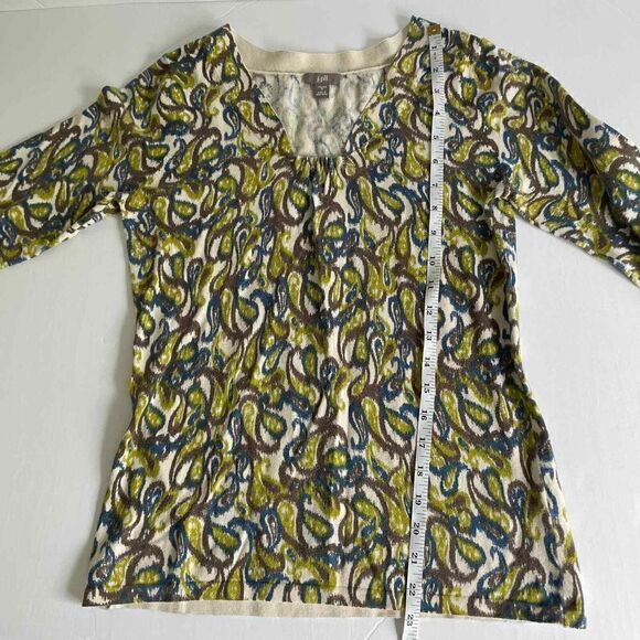 J Jill Stretch Green Patterned Sweater Size Small - Picture 6 of 8